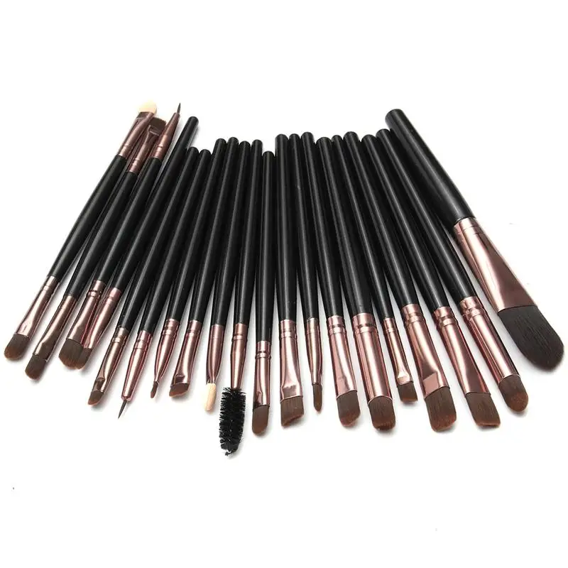 Brown Professional 20pcs Makeup Brushes Set Powder Foundation Make up Brush Tools kit Eye Liner Shader maquiagem (1)