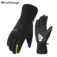 Водонепроницаемые мужские и женские перчатки для велоспорта с гелевыми подушечками, удлиненные Утепленные зимние теплые флисовые перчатки для горного велосипеда