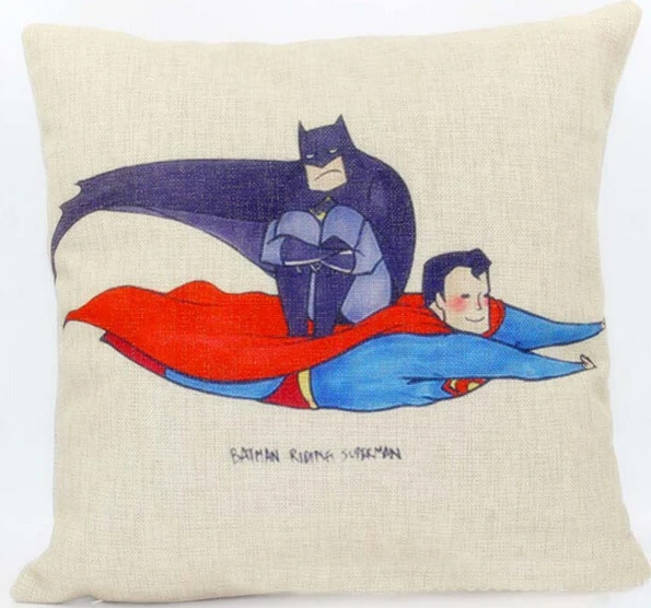 Superman pillow cover, creative superhero Justice League superman batman cartoon throw pillow ...