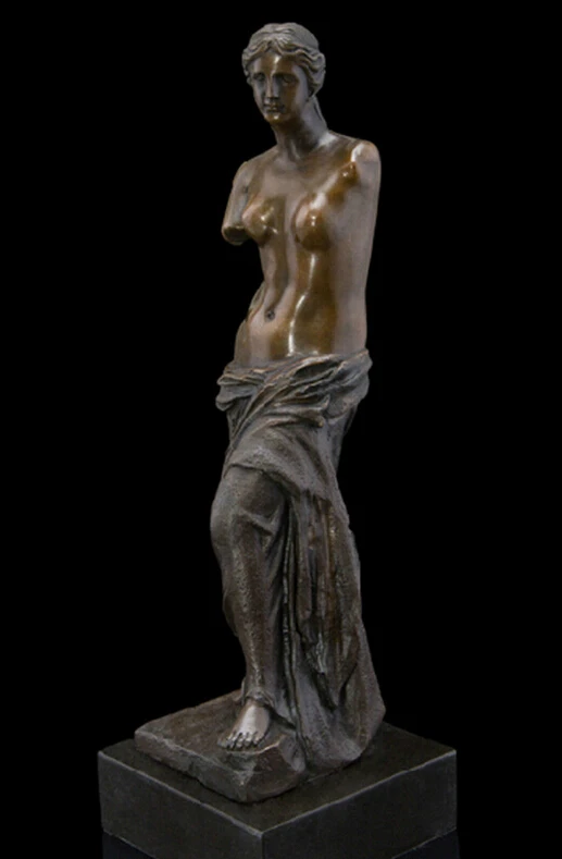 

3625 Art Deco Skulptur Aphrodite Gebrochenen Armen Frau Nude Bronze Statue Unterzeichnet