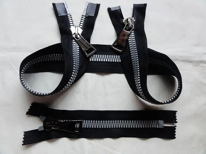 15 double sliders resin zipper for sewing down Jackets zippers luggage