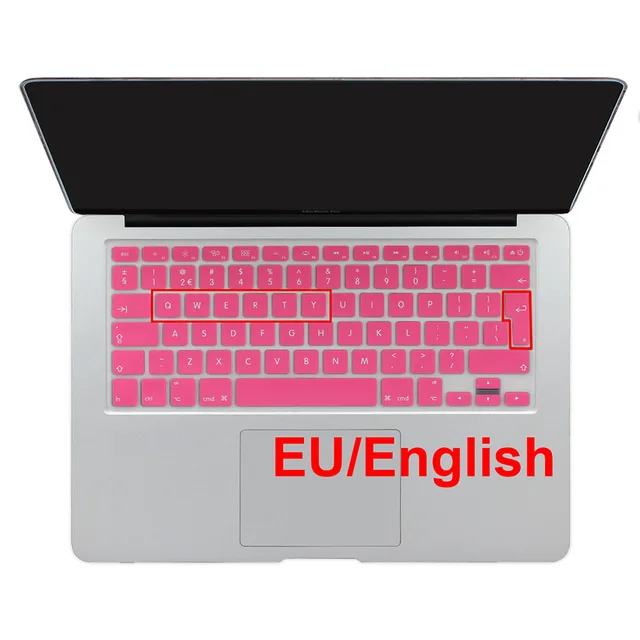 

EU/UK English keyboard Color English Letter Keyboard Cover Skin Protector For Apple MacBook Air Pro Retina 13 15 17 For Mac Air