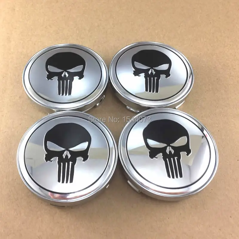 Centro da Roda Emblema para Golf Crânio Carro Centro Caps The Punisher Passat Polo Leon Ibiza Tiguan Octavia 2020 4 Pcs 60mm 7 Emblemas p roda