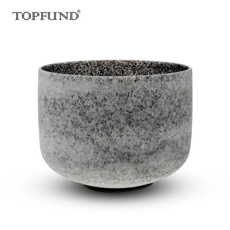 

TOPFUND Obsidian Fusion A# Note Pineal Chakra Frosted Quartz Crystal Singing Bowl 10" With Free Mallet and O-Ring