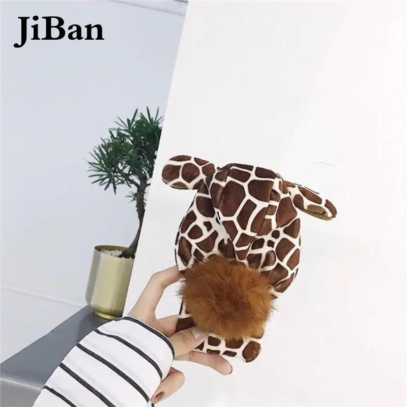 JiBan для iPhone X Case роскошная девушка 3D теплый чехол телефона PC зимние меховые милый