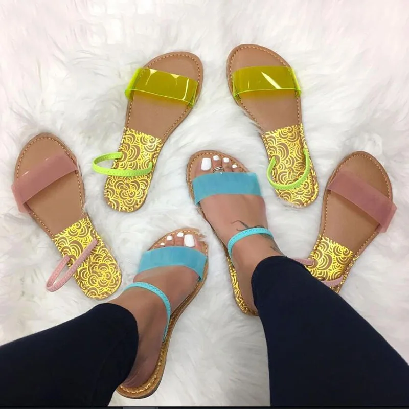 

Woman Sandals Transparent Jelly Shoes Soft Female Elastic Band Slippers Open Toe Women Outdoor Beach Ladies Slides Dropshipping