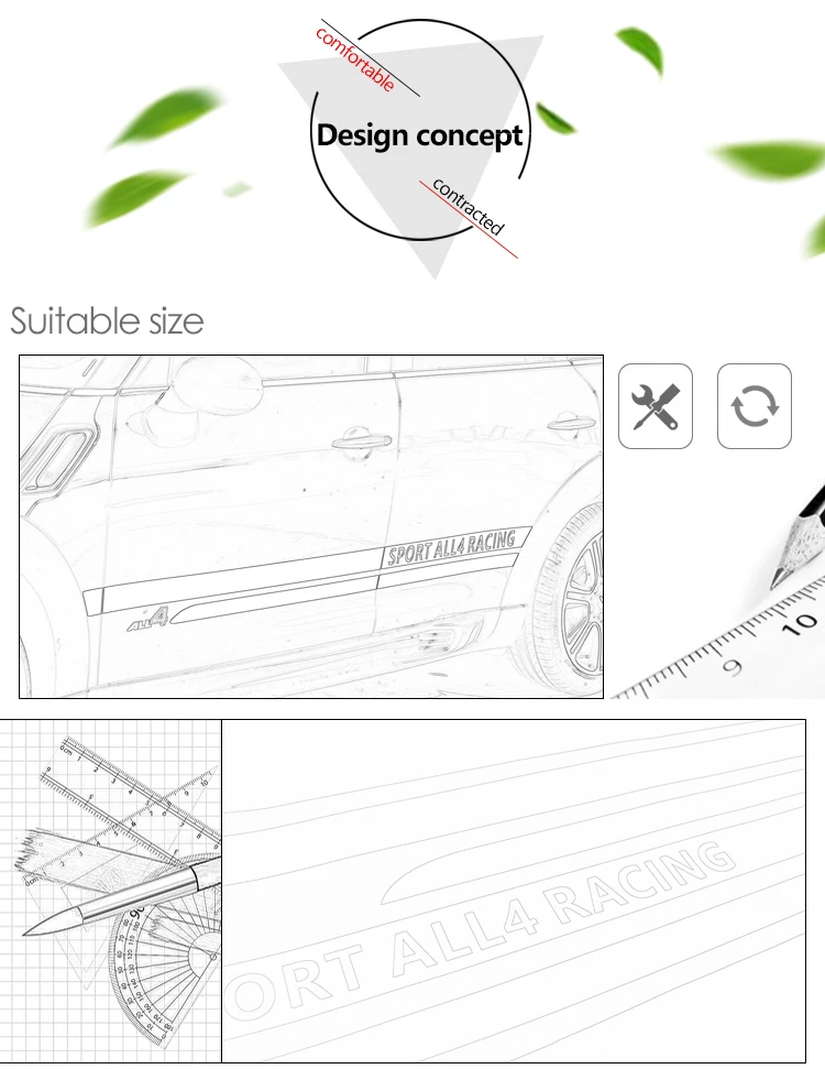 Наклейки для автомобиля с боковой юбкой, гоночная Спортивная наклейка all4, графическая Виниловая наклейка для Mini Cooper Countryman R60, аксессуары для стайлинга автомобилей