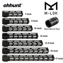 Ohhunt тактический AR15 поплавок M-LOK Handguard " 9" 1" 12" 13," 15" 1" Пикатинни со стальной бочкой гайка для прицела