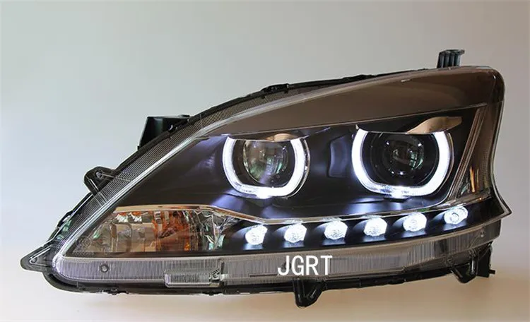 2 шт. светодиодный головной светильник s для Nissan Sylphy 12-15 Автомобильный светодиодный светильник s двойной ксеноновый Объектив Автомобильные аксессуары дневные ходовые огни противотуманный светильник