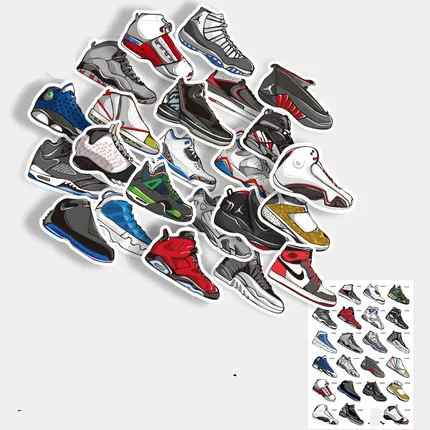 

24PCS Sneakers stickers suitcase stickers laptop skateboard waterproof stickers