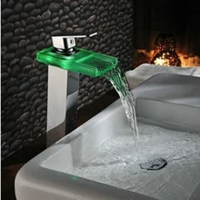 Becola светодиодный кран раковина кран стекло водопад смеситель для умывальника хромированный кран для ванной LH-8059-2
