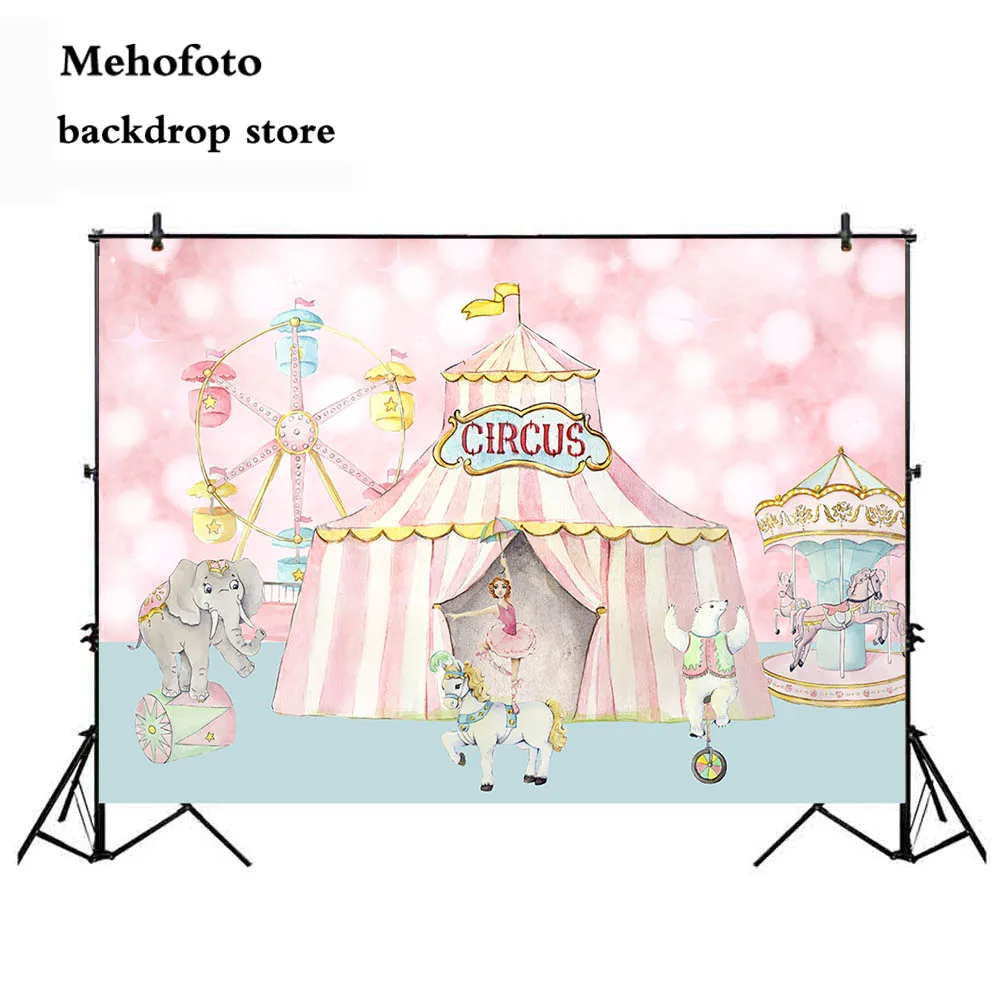 

Neoback Circus backdrop for photography bokeh glitter background for photo studio birthday theme party decoration banner 461