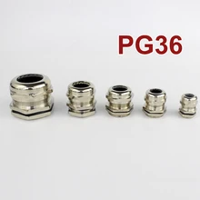 1 шт. PG36 никель латунь металл IP68 Водонепроницаемые кабельные сальники разъем подходит для 25-32 мм