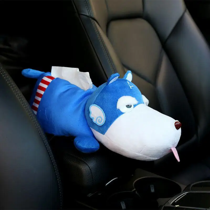 Креативный мультяшный собачий автомобиль коробка для салфеток ручной работы висячие Сумки для полотенец автомобиль Interiror украшения аксессуары ящик тип бумаги - Название цвета: Зеленый