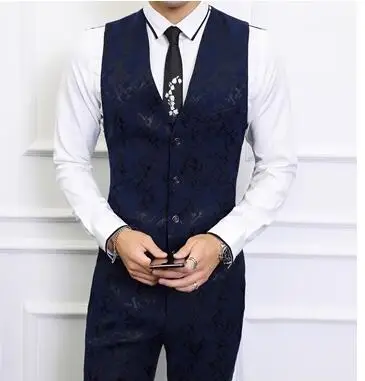 Новое поступление модные мужские жилеты Slim Fit костюм мужской жилет Homme Повседневная Формальная деловая куртка без рукавов - Цвет: as picture