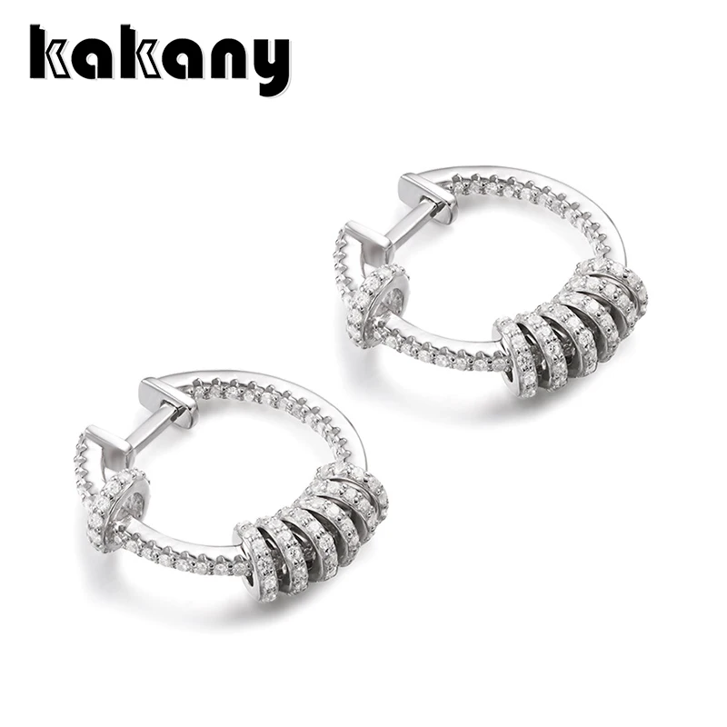 

KAKANY 925 sterling silver multi-circle sliding earrings original high quality 1:1 European and American women's popular jewelry