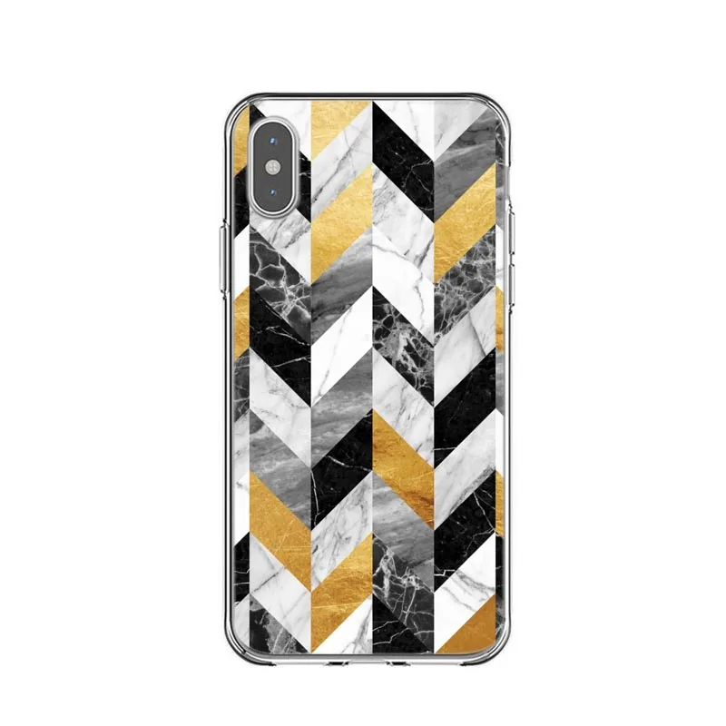 Мраморный цветочный телефонный корпус для iphone X 8 8 Plus 7 7 Plus 6 6 S Plus 5 5S SE ананас, банан лист крышка для iphone X XS MAX XR XS - Цвет: Коричневый