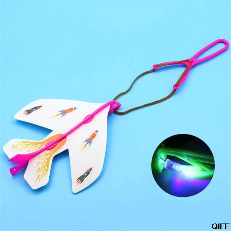 LED Slingshot Glider Foam Aircraft Flash Light Flying Plane exjection Party сувениры детские игрушки подарок |