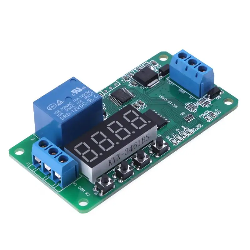 

1PC DC12V Converter Multifunction Self-lock Relay PLC Cycle Timer Module Delay Time Switch Board for DC 12V LED lighting Motor