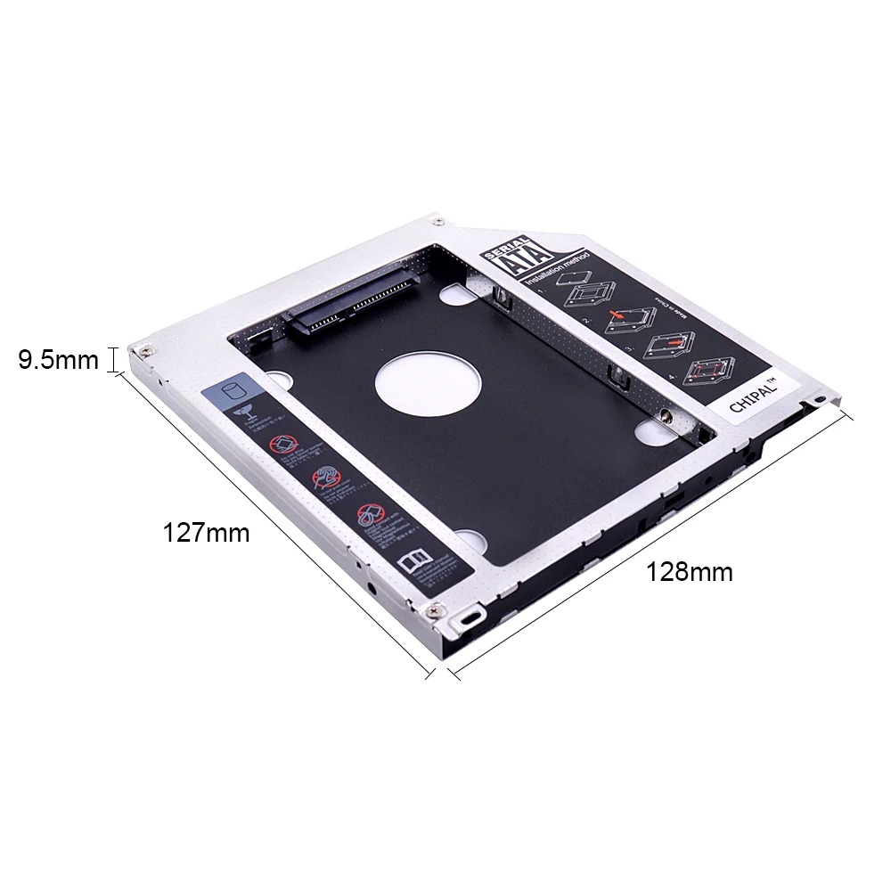 CHIPAL Second 2nd HDD Caddy 9 5 мм SATA 3 0 для 2 ''SSD корпус жесткого диска адаптер Macbook Pro Air SuperDrive