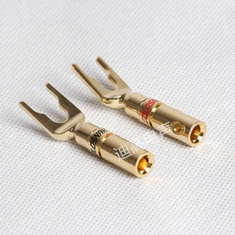 Speaker plug banana y fork font b audio b font plug speaker cable plug Free Shipping