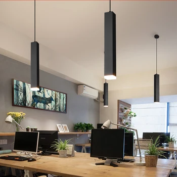 

led Pendant Lamp dimmable Lights Kitchen Island Dining Room Shop Bar Counter Decoration Cylinder Pipe Pendant Lights
