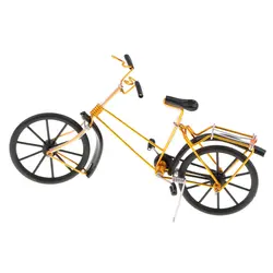 1:10 Винтаж дизайн литья под давлением велосипед образцовое изделие кустарного промысла декоративный велосипед игрушка золотистый и черный