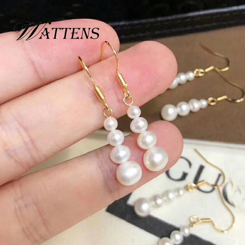 

925 sterling silver Drop earrings Fine natural freshwater long earrings for women Bohemia romantic wedding party birthday 2019