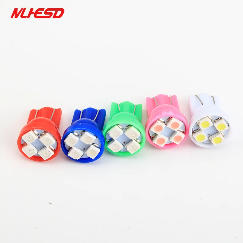 MLHESD 100 шт T10 светодио дный 194 168 W5W 1210 4 SMD не полярности анти мерцающего AC DC 6 V 6,3 V пинбол автомобильные лампы белого и синего цвета красный