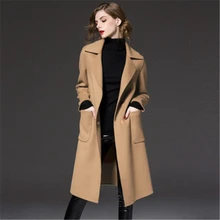 Зимние женские шерстяные пальто больших размеров, уличные женские пальто, женские шерстяные ветровки, верхняя одежда D822