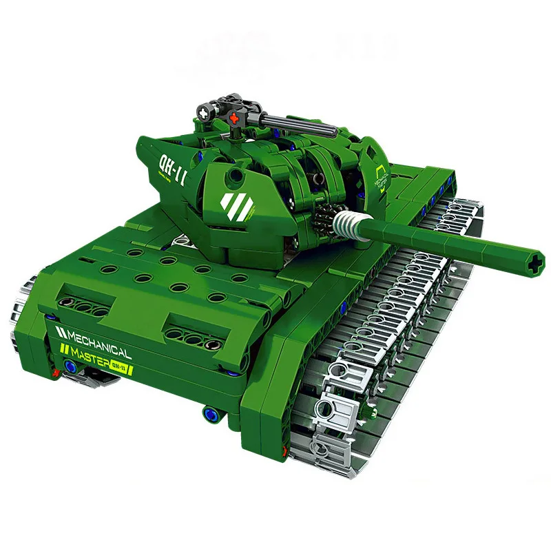 

453PCS Building Block 2.4G Remote Control Tank Military Model Toy Movable Parts Technology Series Building Blocks Vehicle Toys