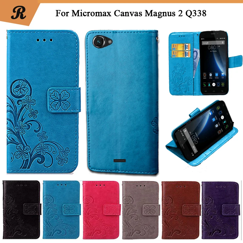 

Newest For Micromax Canvas Magnus 2 Q338 Factory Price Luxury Cool Printed Flower 100% Special PU Leather Flip case with Strap