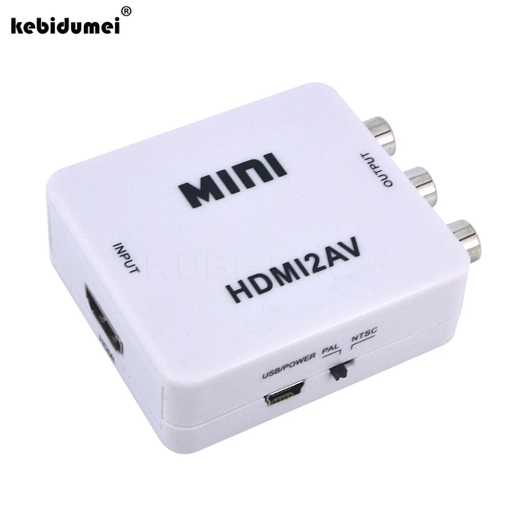 Мини видеоприставка 2019 HD 1080P HDMI на AV CVSB L/R RCA преобразователь HDMI2AV адаптер