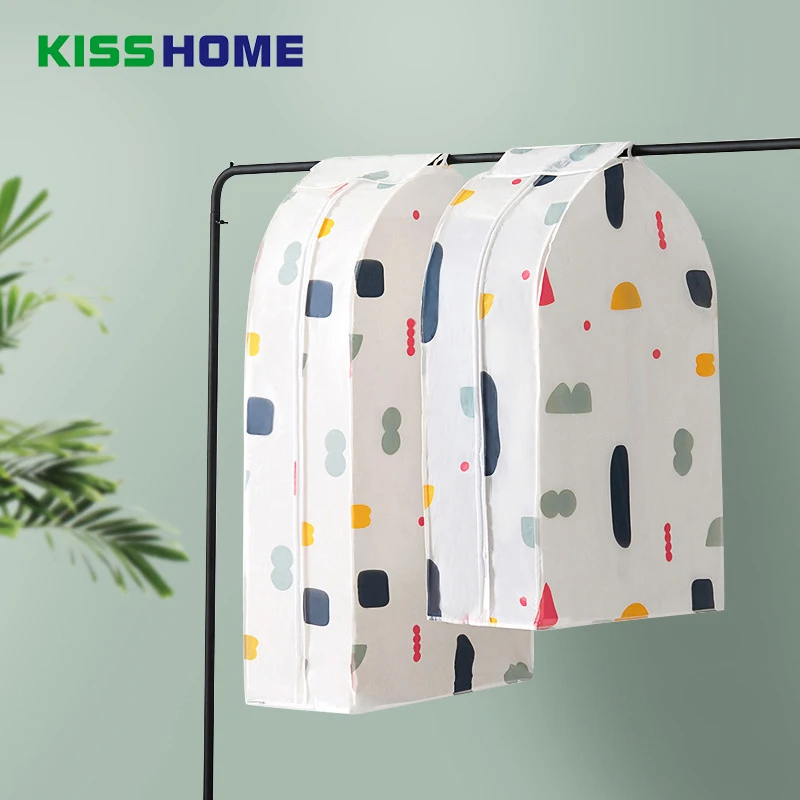 

Clear PEVA Zippers Three-dimensional Wardrobe Hanging Bag Waterproof Dustproof Clothes Protection Floral Geometric Protect Bags