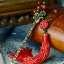 Палочки для волос головные уборы с вертикальным зажимом Новые DIY цветы лаковые резные заколки для волос с кисточкой бусины Ретро ювелирные аксессуары F004