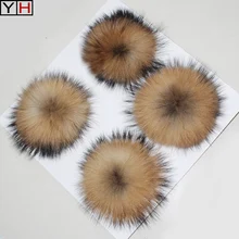 Настоящий натуральный шарик из меха енота сумка с помпоном Шарм с шёлковый женский брелок аксессуары роскошный 4 шт. шарик из меха енота
