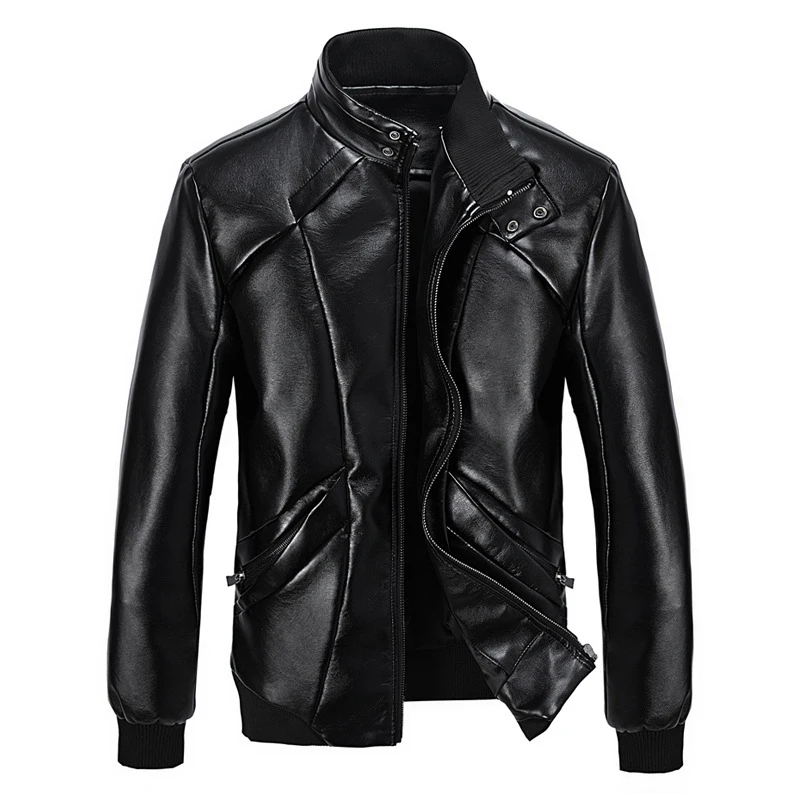 Новая мода Тонкий Jaqueta De Couro Dos Ho Для мужчин s хорошее качество Стенд воротник мотоциклетная куртка Для мужчин
