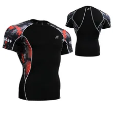 Мужская С Коротким Рукавом Вторая Кожа Фитнес Запуск Сжатия Рубашку Quick Dry Сверхлегкий Обучение Тренировки Йога Топы Тис