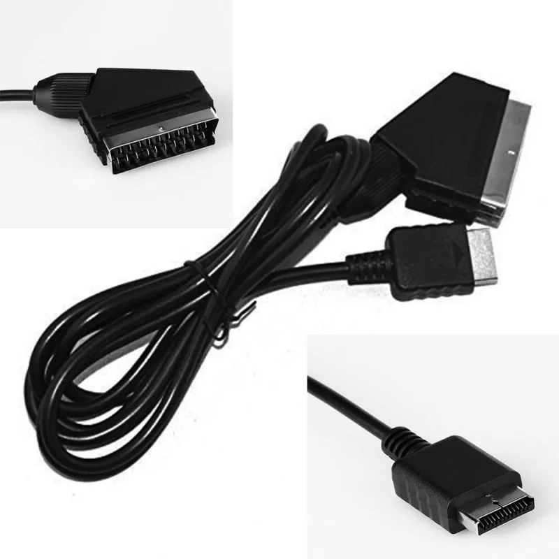 1,8 м AV RGB SCART Зарядное устройство кабель ТВ AV Ведущий Замена кабель для подключения sony Playstation PS1 PS2 PS3 для PAL/NTSC консолей