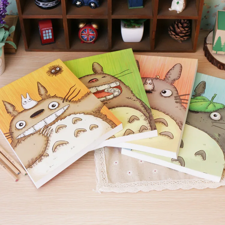 

4 Color Hayao Miyazaki STUDIO GHIBLI My Neighbor Totoro Anime Action Figure Paper Unisex 16K Sketchbook Drawing Painting Book