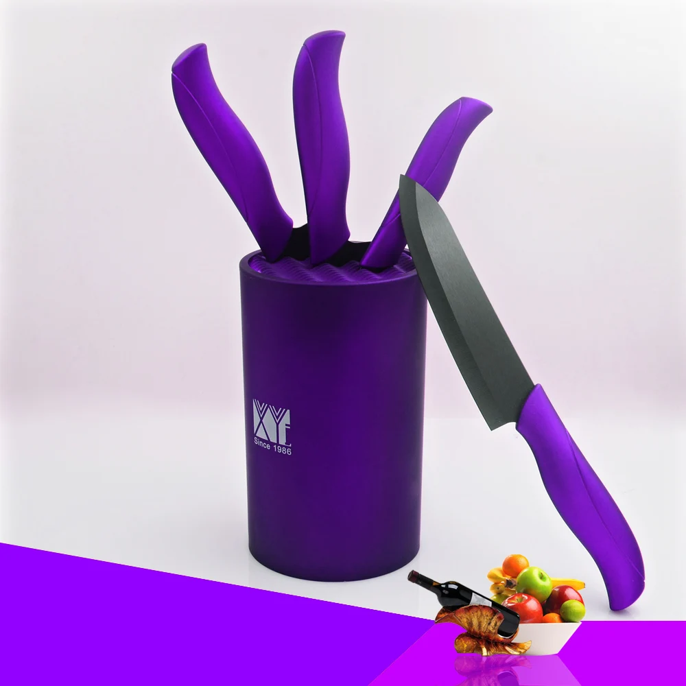 XYJ Brand 6 Inch Kitchen Knife Stand Best Ceramic Knife Blocks Purple