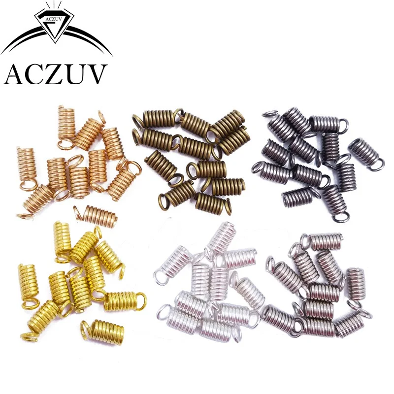 

1000pcs Spring Crimp Fastener Clasps Clips End Caps for Leather Cord 1mm 2mm 3mm 4mm 5mm Jewelry Findings SCE001