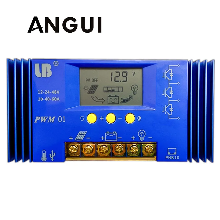

40A 60A PWM LB Brand Solar Panel Charge Controller Regulator LCD Display 12V/24V/48V Auto 40A Lithium iron battery Li Li-ion