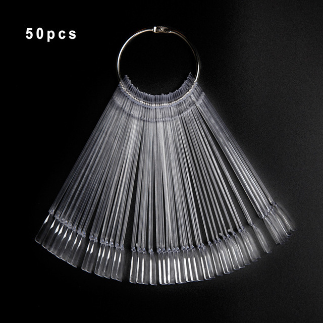 False Nail Tips Color Card Transparent White Buckle Ring Nail Art Practice Tools Manicure Patterns gel lacquer