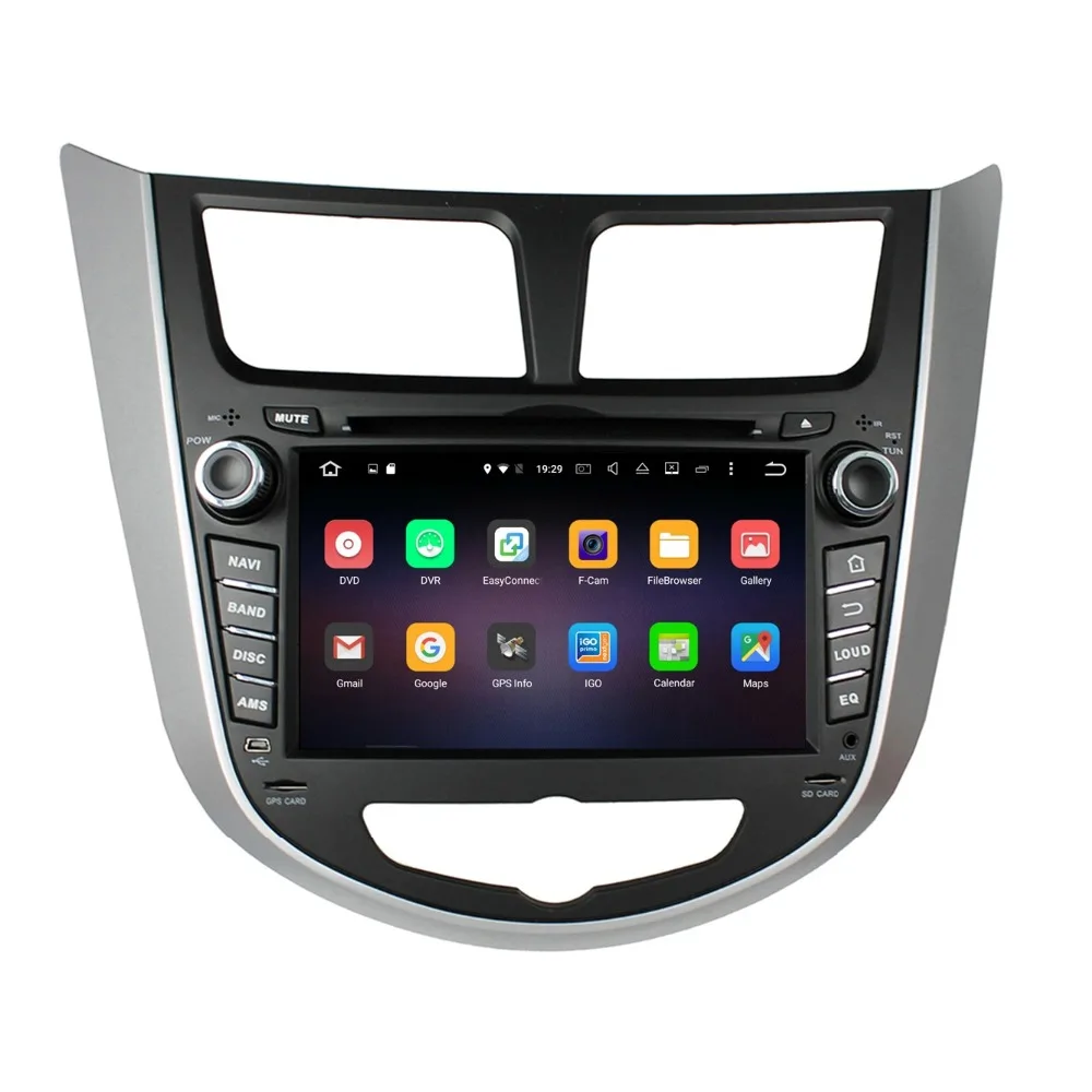7 &quotAndroid6.0 Octa ядро HD Автомобильный DVD VIDEO PLAYER для Hyundai Verna Accent Solaris 2011 2012 с 4 Г WI-FI Bluetooth