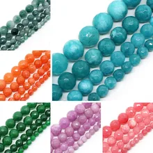 Бусины из натурального материала круглые кремниевые бусины для изготовления ювелирных изделий 15 дюймов 4/6/8/10/12 мм(зеленый/синий/оранжевый/темно-зеленый/фиолетовый/розовый