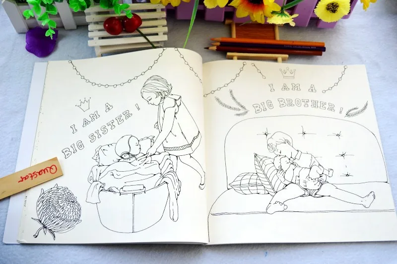 96 страниц Dear детская книжка-раскраска+ 24 шт. карандашей снять стресс для детей взрослых живопись графика граффити раскраски подарки