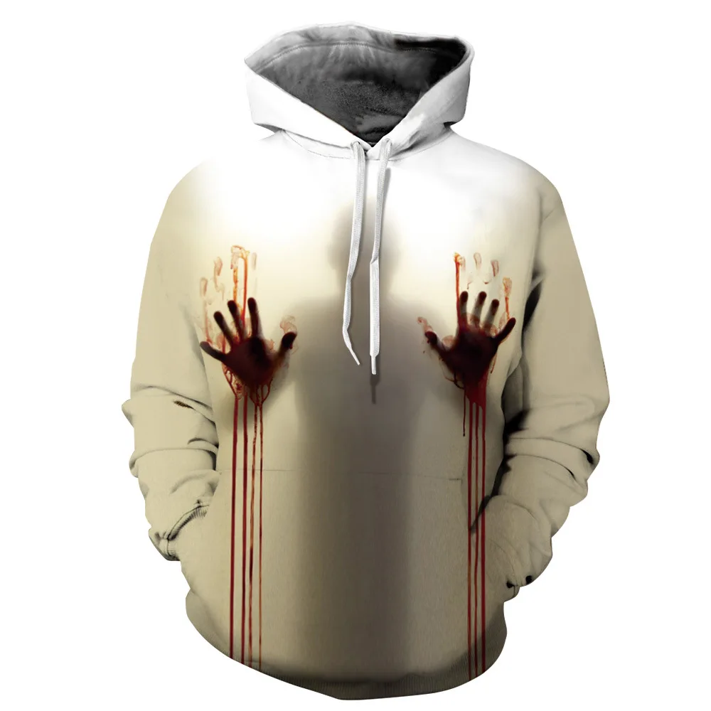  3D Print Wound Horror Blood Hoodies Sweatshirts Women Men I'M FINE Letter Hoodie Jumper Tracksuit P