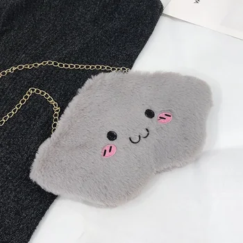 

Lady Hot 2019 Women Handbags Casual Totes Fashion Sweet Cute Hairy Bag Shoulder Bag Messenger Bag Soft Expression Cloud Bag