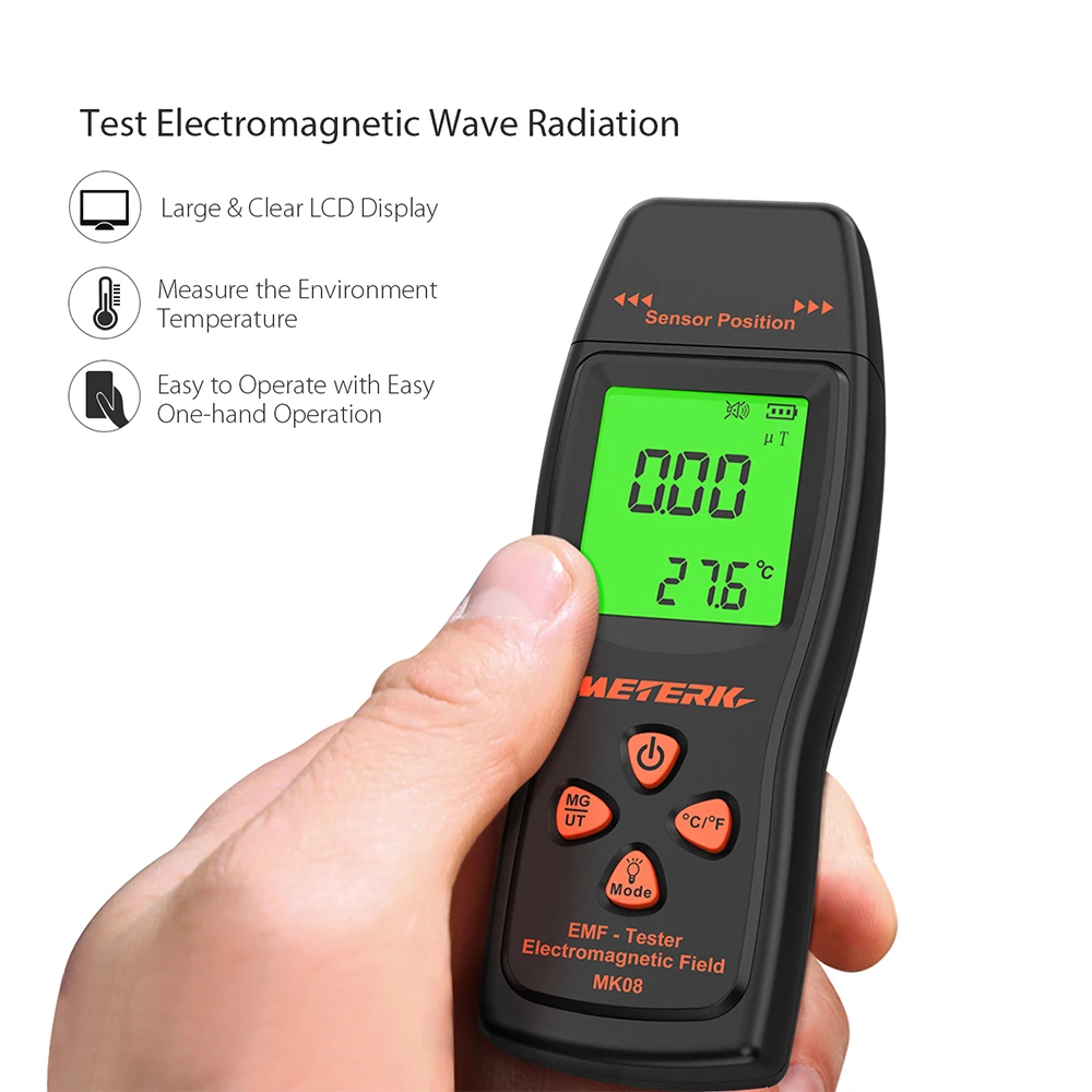 Meterk Mk08 EMF Meter Digital Electromagnetic Radiation Tester Detector for sale online 